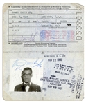 Sammy Davis, Jr. Twice-Signed Passport Issued in 1963 -- With Dozens of Stamps Documenting His Travels Throughout the 1960s